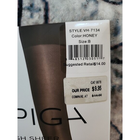 NOS Via Spiga Toned Skin Sheer Control Top Pantyhose Size B Honey New Hose Tan - Picture 4 of 6